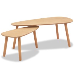 vidaXL Set de mesas de centro 2 unidades madera maciza de pino marrón