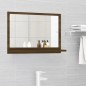 vidaXL Espejo de baño madera contrachapada marrón roble 60x10,5x37 cm vidaXL Espejo de baño madera contrachapada marrón roble 60x10,5x37 cm