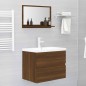 vidaXL Espejo de baño madera contrachapada marrón roble 60x10,5x37 cm vidaXL Espejo de baño madera contrachapada marrón roble 60x10,5x37 cm