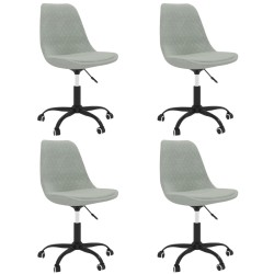 vidaXL Sillas de comedor giratorias 4 unidades tela gris claro