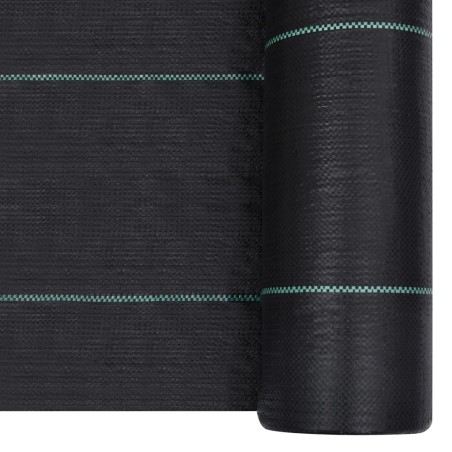 vidaXL Estera de control de malezas y raíces PP negro 1x200 m