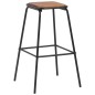 vidaXL Taburetes de cocina 2 uds madera maciza de pino y acero negro vidaXL Taburetes de cocina 2 uds madera maciza de pino y acero negro