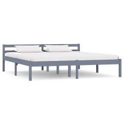 vidaXL Estructura de cama de madera maciza de pino gris 180x200 cm