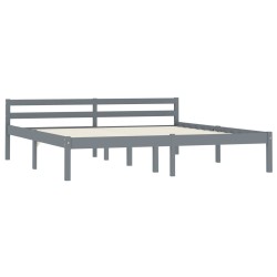 vidaXL Estructura de cama de madera maciza de pino gris 180x200 cm