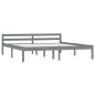 vidaXL Estructura de cama de madera maciza de pino gris 180x200 cm vidaXL Estructura de cama de madera maciza de pino gris 180x200 cm