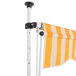 vidaXL Toldo manual retráctil 200 cm naranja y blanco a rayas