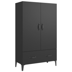 vidaXL Aparador de madera de ingeniería negro 70x31x115 cm