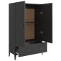 vidaXL Aparador de madera de ingeniería negro 70x31x115 cm vidaXL Aparador de madera de ingeniería negro 70x31x115 cm