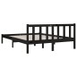 vidaXL Estructura de cama de madera maciza de pino negra 140x200 cm vidaXL Estructura de cama de madera maciza de pino negra 140x200 cm