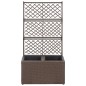 vidaXL Enrejado y arriate 2 macetas ratán sintético marrón 58x30x107cm vidaXL Enrejado y arriate 2 macetas ratán sintético marrón 58x30x107cm