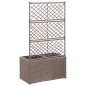 vidaXL Enrejado y arriate 2 macetas ratán sintético marrón 58x30x107cm vidaXL Enrejado y arriate 2 macetas ratán sintético marrón 58x30x107cm