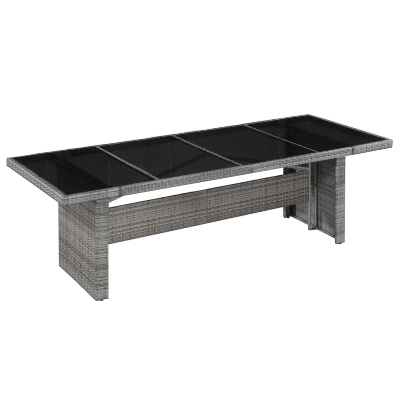 vidaXL Mesa de jardín ratán sintético y vidrio 240x90x74 cm vidaXL Mesa de jardín ratán sintético y vidrio 240x90x74 cm