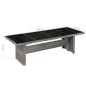 vidaXL Mesa de jardín ratán sintético y vidrio 240x90x74 cm vidaXL Mesa de jardín ratán sintético y vidrio 240x90x74 cm