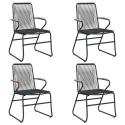 vidaXL Sillas de jardín 4 unidades ratán PVC negro 58x59x85,5 cm