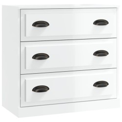 vidaXL Aparador madera contrachapada blanco brillante 70x35,5x67,5 cm