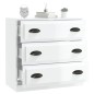 vidaXL Aparador madera contrachapada blanco brillante 70x35,5x67,5 cm vidaXL Aparador madera contrachapada blanco brillante 70x35,5x67,5 cm