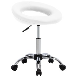 vidaXL Silla de comedor giratoria cuero sintético blanco