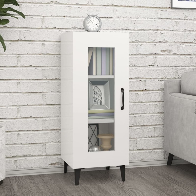 vidaXL Aparador de madera contrachapada blanco brillante 34,5x34x90 cm vidaXL Aparador de madera contrachapada blanco brillante 34,5x34x90 cm