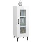 vidaXL Aparador de madera contrachapada blanco brillante 34,5x34x90 cm vidaXL Aparador de madera contrachapada blanco brillante 34,5x34x90 cm