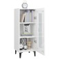 vidaXL Aparador de madera contrachapada blanco brillante 34,5x34x90 cm vidaXL Aparador de madera contrachapada blanco brillante 34,5x34x90 cm