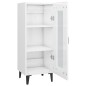vidaXL Aparador de madera contrachapada blanco brillante 34,5x34x90 cm vidaXL Aparador de madera contrachapada blanco brillante 34,5x34x90 cm