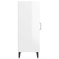 vidaXL Aparador de madera contrachapada blanco brillante 34,5x34x90 cm vidaXL Aparador de madera contrachapada blanco brillante 34,5x34x90 cm