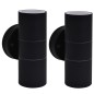 vidaXL Lámpara de pared exterior 2 uds acero ascendente/descendente vidaXL Lámpara de pared exterior 2 uds acero ascendente/descendente