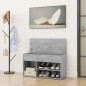 vidaXL Banco zapatero madera de ingeniería gris hormigón 80x30x45 cm vidaXL Banco zapatero madera de ingeniería gris hormigón 80x30x45 cm