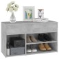 vidaXL Banco zapatero madera de ingeniería gris hormigón 80x30x45 cm vidaXL Banco zapatero madera de ingeniería gris hormigón 80x30x45 cm