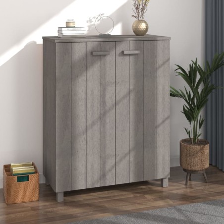 vidaXL Zapatero HAMAR madera maciza pino gris claro 85x40x108 cm