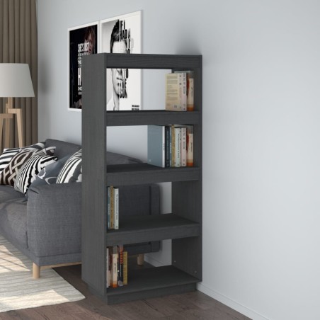vidaXL Estantería/divisor de espacios madera de pino gris 60x35x135 cm