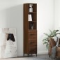 vidaXL Aparador alto madera contrachapada roble marrón 34,5x34x180 cm vidaXL Aparador alto madera contrachapada roble marrón 34,5x34x180 cm