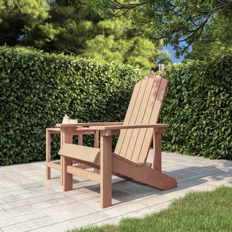 vidaXL Silla de jardín Adirondack HDPE marrón