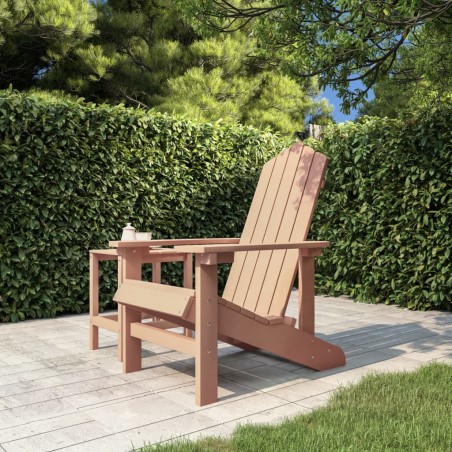 vidaXL Silla de jardín Adirondack HDPE marrón