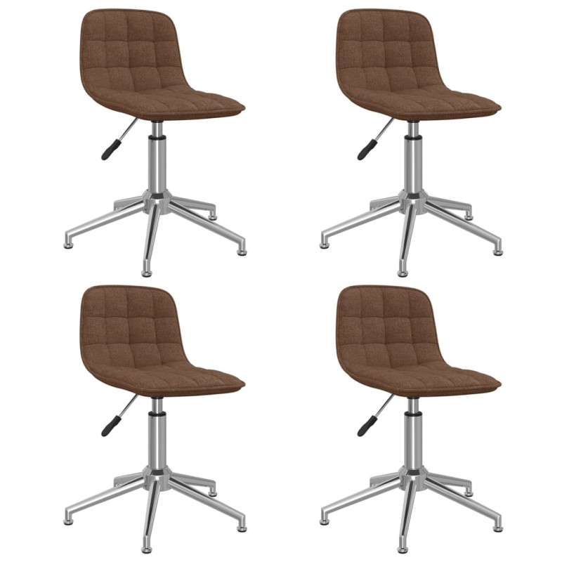 vidaXL Sillas de comedor giratorias 4 unidades tela marrón vidaXL Sillas de comedor giratorias 4 unidades tela marrón