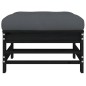 vidaXL Taburetes de jardín con cojines 2 uds madera maciza pino negro vidaXL Taburetes de jardín con cojines 2 uds madera maciza pino negro