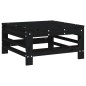 vidaXL Taburetes de jardín con cojines 2 uds madera maciza pino negro vidaXL Taburetes de jardín con cojines 2 uds madera maciza pino negro