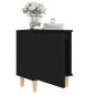 vidaXL Mesitas de noche 2 uds patas madera maciza negro 40x30x50 cm vidaXL Mesitas de noche 2 uds patas madera maciza negro 40x30x50 cm