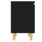 vidaXL Mesitas de noche 2 uds patas madera maciza negro 40x30x50 cm vidaXL Mesitas de noche 2 uds patas madera maciza negro 40x30x50 cm