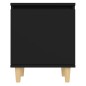 vidaXL Mesitas de noche 2 uds patas madera maciza negro 40x30x50 cm vidaXL Mesitas de noche 2 uds patas madera maciza negro 40x30x50 cm