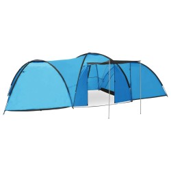 vidaXL Tienda de campaña iglú 8 personas azul 650x240x190 cm