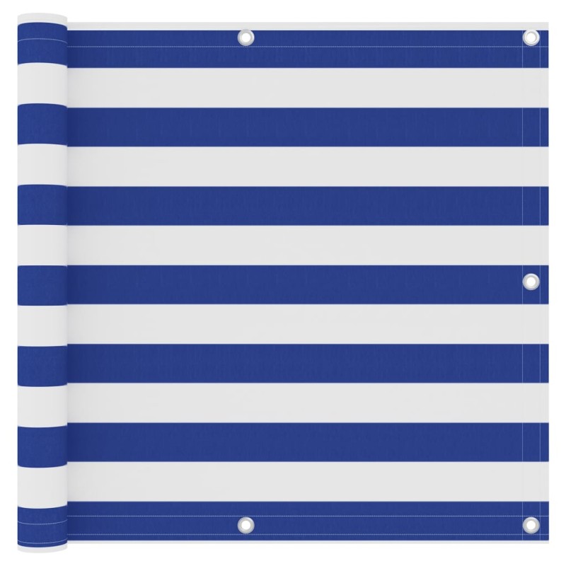 vidaXL Toldo para balcón tela oxford blanco y azul 90x600 cm vidaXL Toldo para balcón tela oxford blanco y azul 90x600 cm