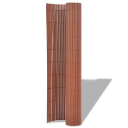 vidaXL Valla de jardín de doble cara PVC marrón 90x500 cm