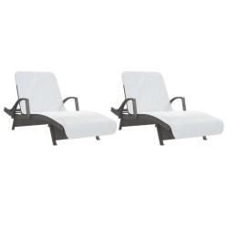 vidaXL Toallas de playa 2 uds tela blanco 400 g/m² 75x200 cm