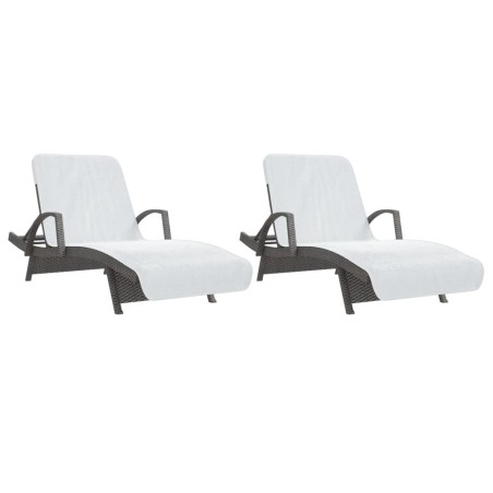 vidaXL Toallas de playa 2 uds tela blanco 400 g/m² 75x200 cm