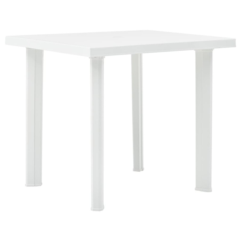 vidaXL Mesa de jardín de plástico blanco 80x75x72 cm vidaXL Mesa de jardín de plástico blanco 80x75x72 cm