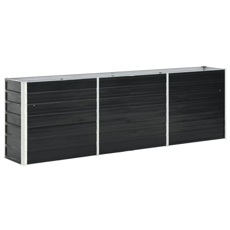 vidaXL Arriate de jardín de acero galvanizado antracita 240x40x77 cm vidaXL Arriate de jardín de acero galvanizado antracita 240x40x77 cm