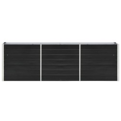 vidaXL Arriate de jardín de acero galvanizado antracita 240x40x77 cm