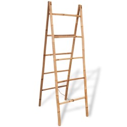 vidaXL Escalera toallero doble con 5 peldaños bambú 50x160 cm