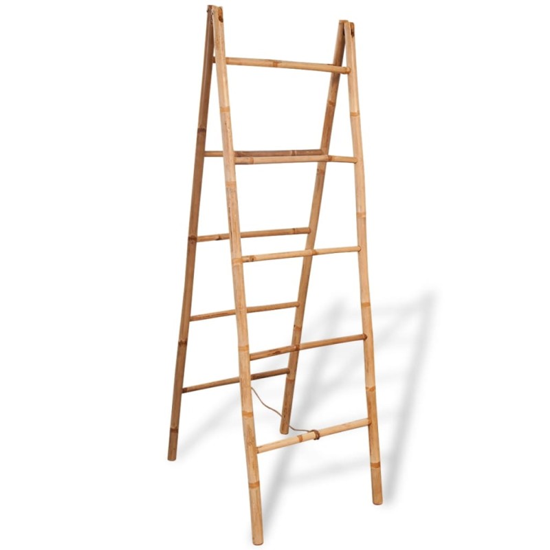 vidaXL Escalera toallero doble con 5 peldaños bambú 50x160 cm vidaXL Escalera toallero doble con 5 peldaños bambú 50x160 cm